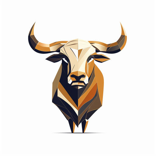 Bull clipart in the style of Minimalist, on a white background