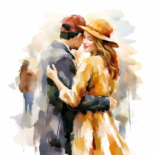 Friends clipart in the style of Impressionistic Art, on a white background