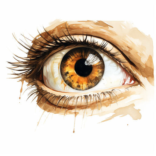 Illustration of eyes in Oil painting style, on white background