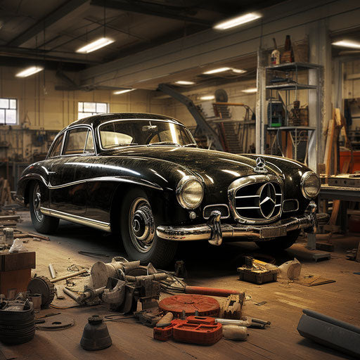 Classic restoration of Mercedes Benz car
