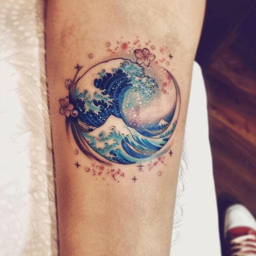 Traditional Japanese-style galaxy tattoo