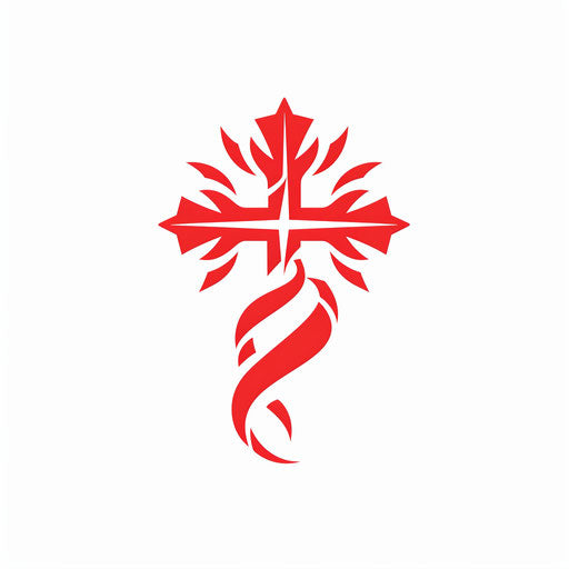 Medical alert symbol, flat and bold sketch in bright red