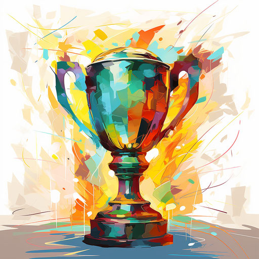 Trophy illustration in the style of Impressionistic Art