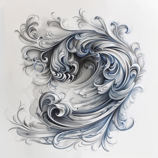 Elegant silver wave with delicate curves and soft gradients