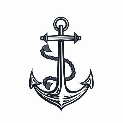 Minimalist style anchor clipart on white background