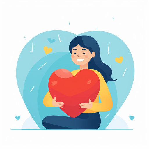 Minimalist style charity clipart on white background