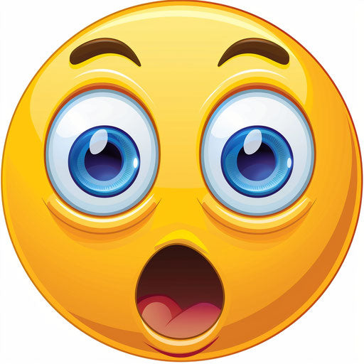 Yellow circle with blue eyes and open mouth