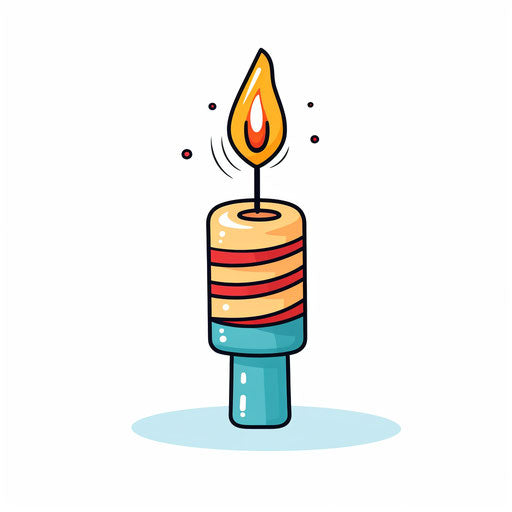 Birthday candle clipart in Minimalist style on white background