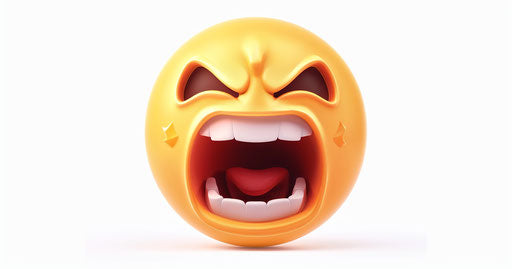 Shouting face emoji, clip art style, white background 19:10