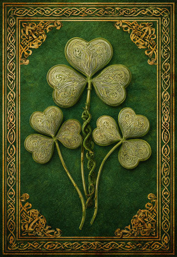 Traditional Irish Design with Interwoven Shamrocks