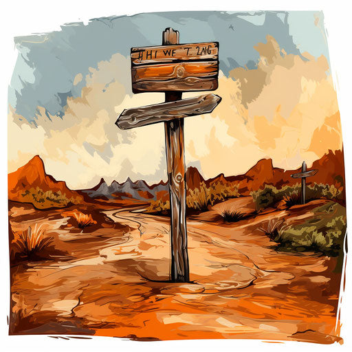 Traffic sign illustration in Oil painting style, on white background