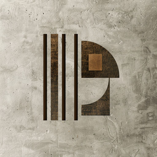 Sophisticated logo with muted palette and textured background