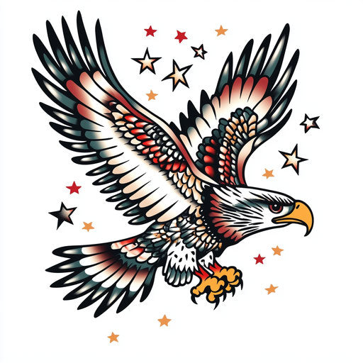 Vintage Americana style arm tattoo sketch for guys