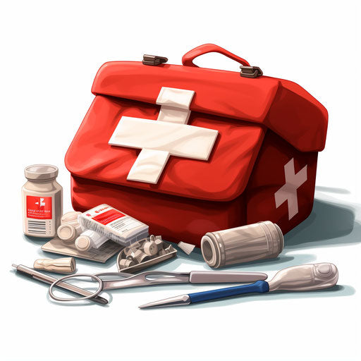 First Aid Clipart in the Chiaroscuro Art Style, on White Background