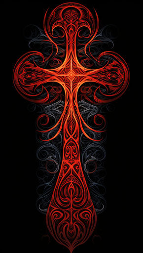 Tribal cross tattoo design gothcore red pattern branches