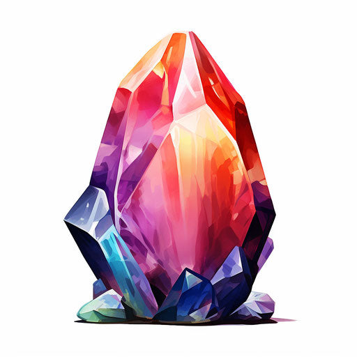Gem clipart in the style of Oil painting, on a white background