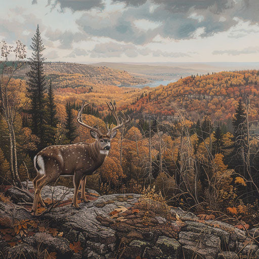 Wildlife in the rugged terrain of the Porcupine Mountains