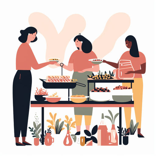 Potluck clipart in Minimalist style, on a white background