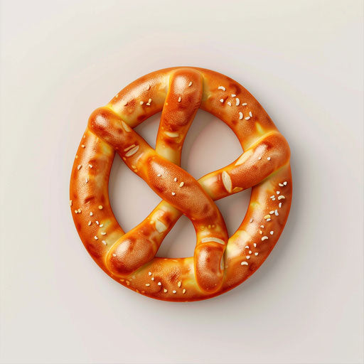 Photo realistic pretzel clipart on a flat and white background