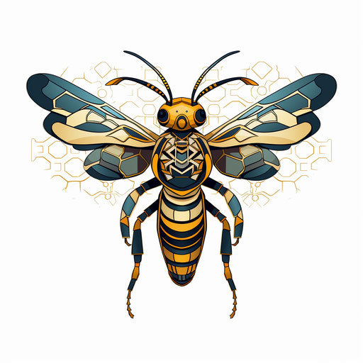 Wasp free vector coloring illustration