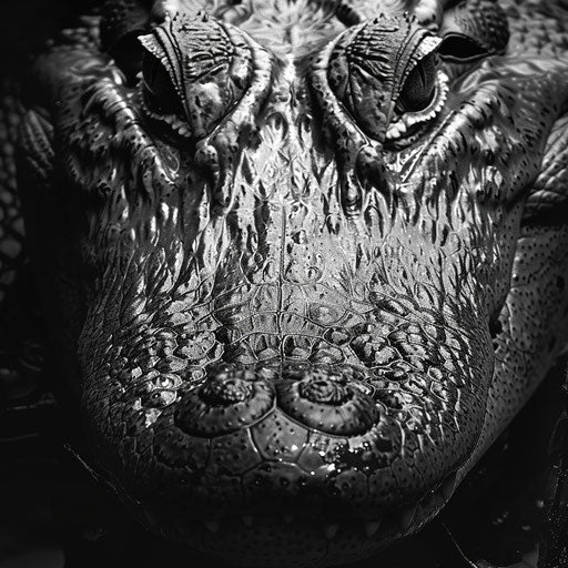 Black and white alligator with textured skin
