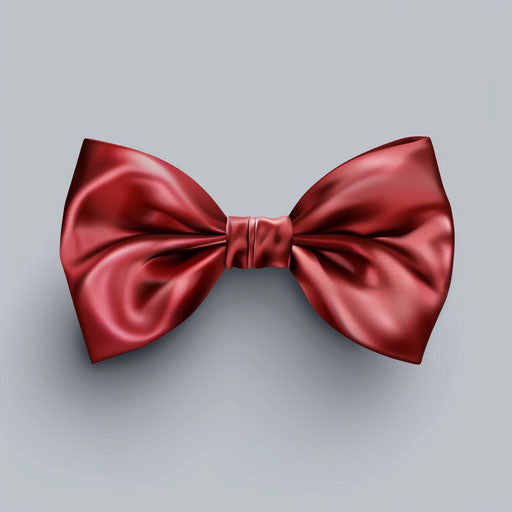 Bow tie clipart with photo realistic style on a flat random background, metallic sheen and realistic textures