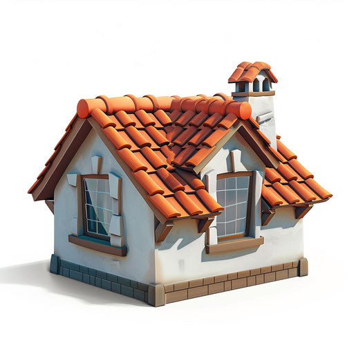 Roof clipart in photo realistic style with flat white background