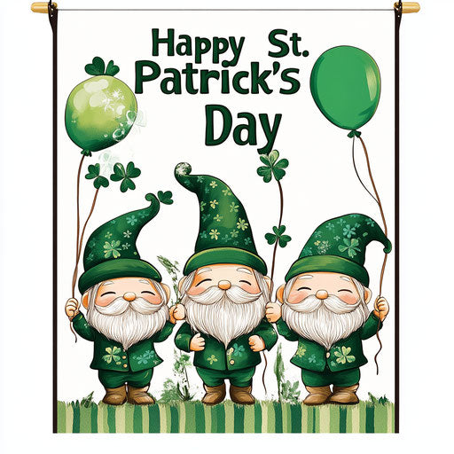 Three cute St. Patrick's gnomes