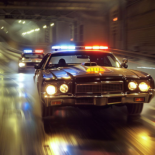 High-speed chase with 1976 Malibu Classic police interceptor