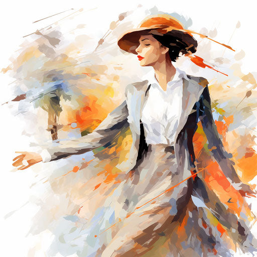 Impressionistic Art inspired shooting clipart, white background