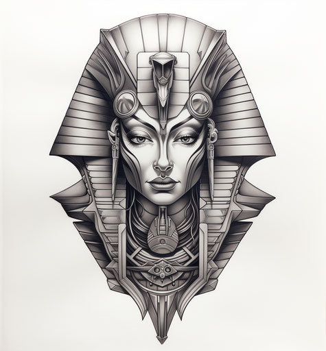 Free sphinx tattoo design, twisted futurism, highly realistic