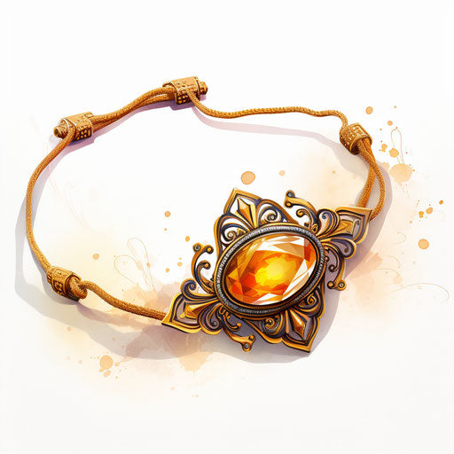 Rakhi clipart in the style of Impressionistic Art, on a white background