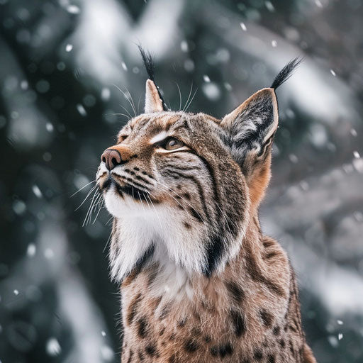 A lynx pausing to sniff the air
