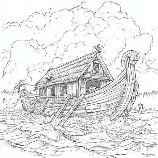Enhance Skills with Noahs Ark Coloring Page