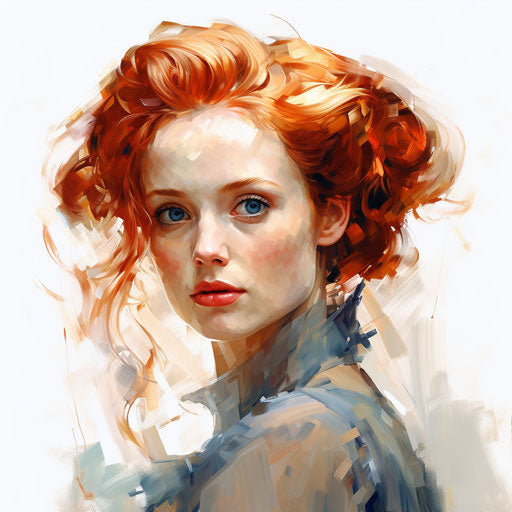 Oil painting style penny clipart, on white background