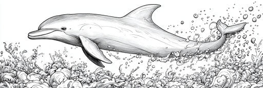 Simple dolphin coloring book page 3:1