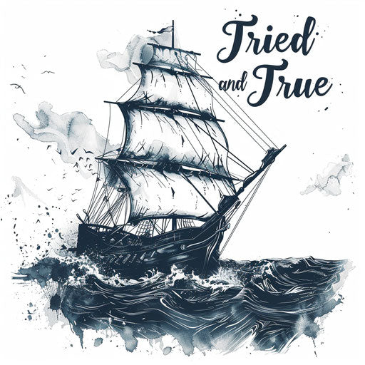 Ship sailing in stormy seas