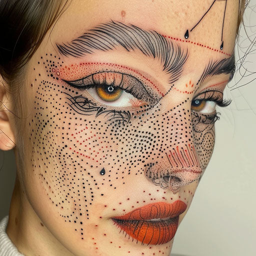 Freckle tattoos with bold outlines