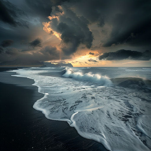 Black Sand Beach Gorgeous Scenic Wallpapers