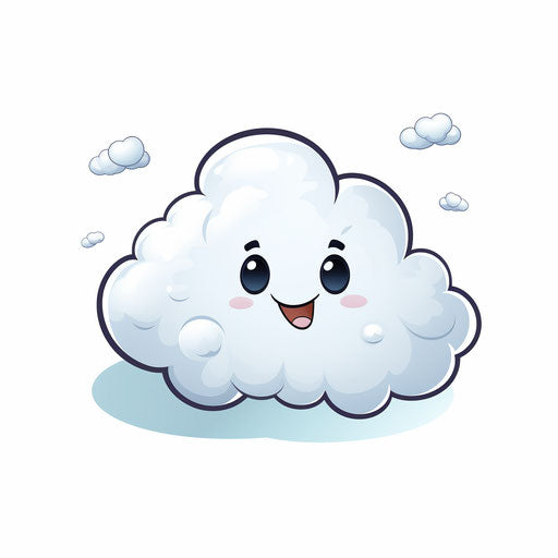 Cartoon cloud in Chiaroscuro Art style on white background