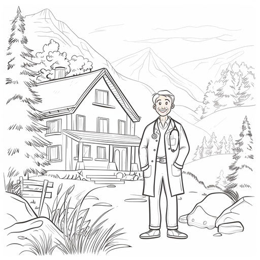 Friendly family doctor in a rural clinic