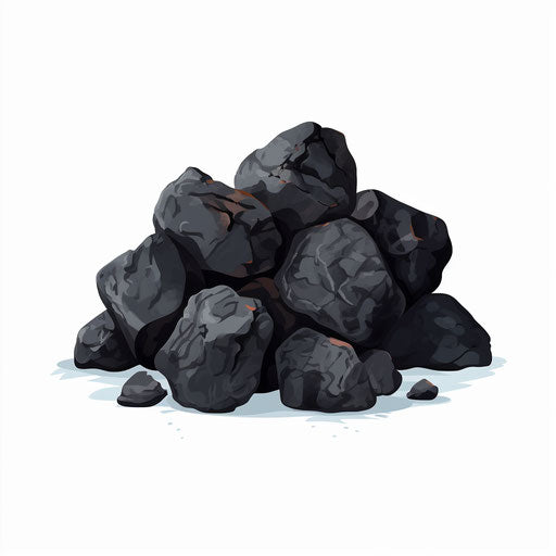 Minimalist style coal clipart on white background
