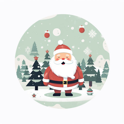 Merry Christmas clipart in the style of Minimalist, on a white background