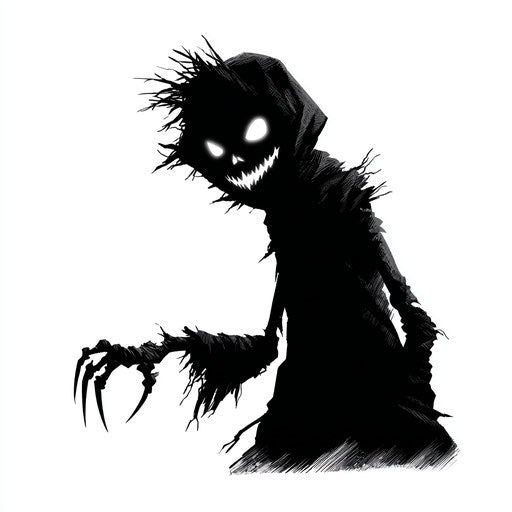 Black Silhouette of a Monstrous Figure