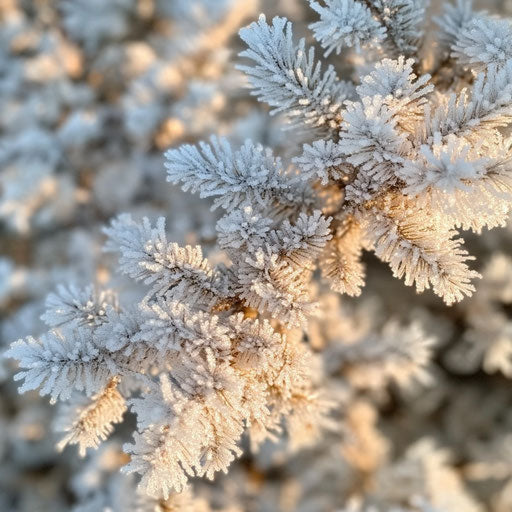 Frost-covered Christmas tree ready for harvest