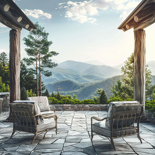 Mountain patio in the Blue Ridge mountains