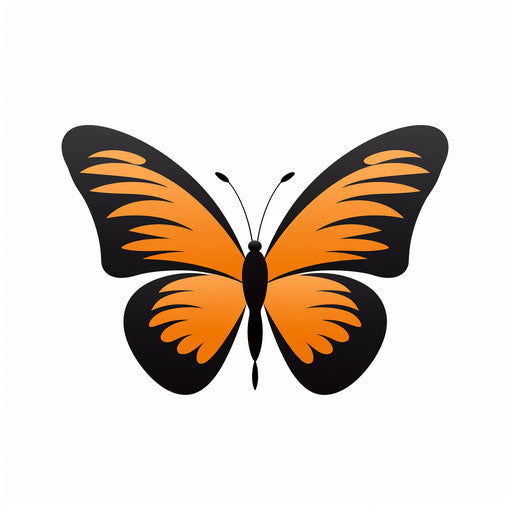 Minimalist butterfly on white background