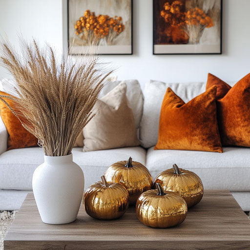 Modern living room with fall-inspired decor