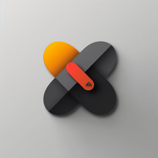 Minimalist app logo with grey background and simple shapes