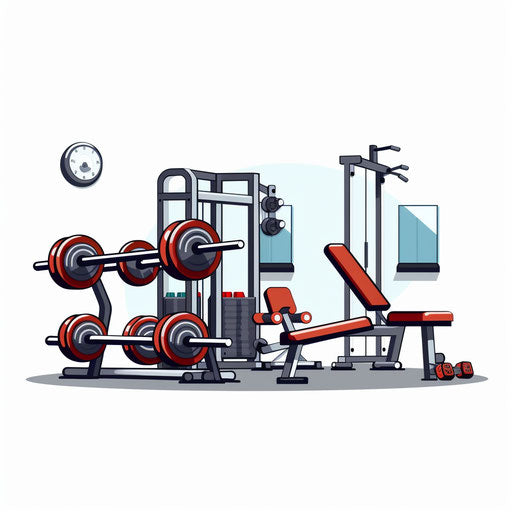 Minimalist gym clipart on white background